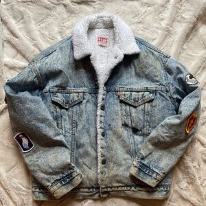 Levi's Light Blue Denim Jacket with Patches